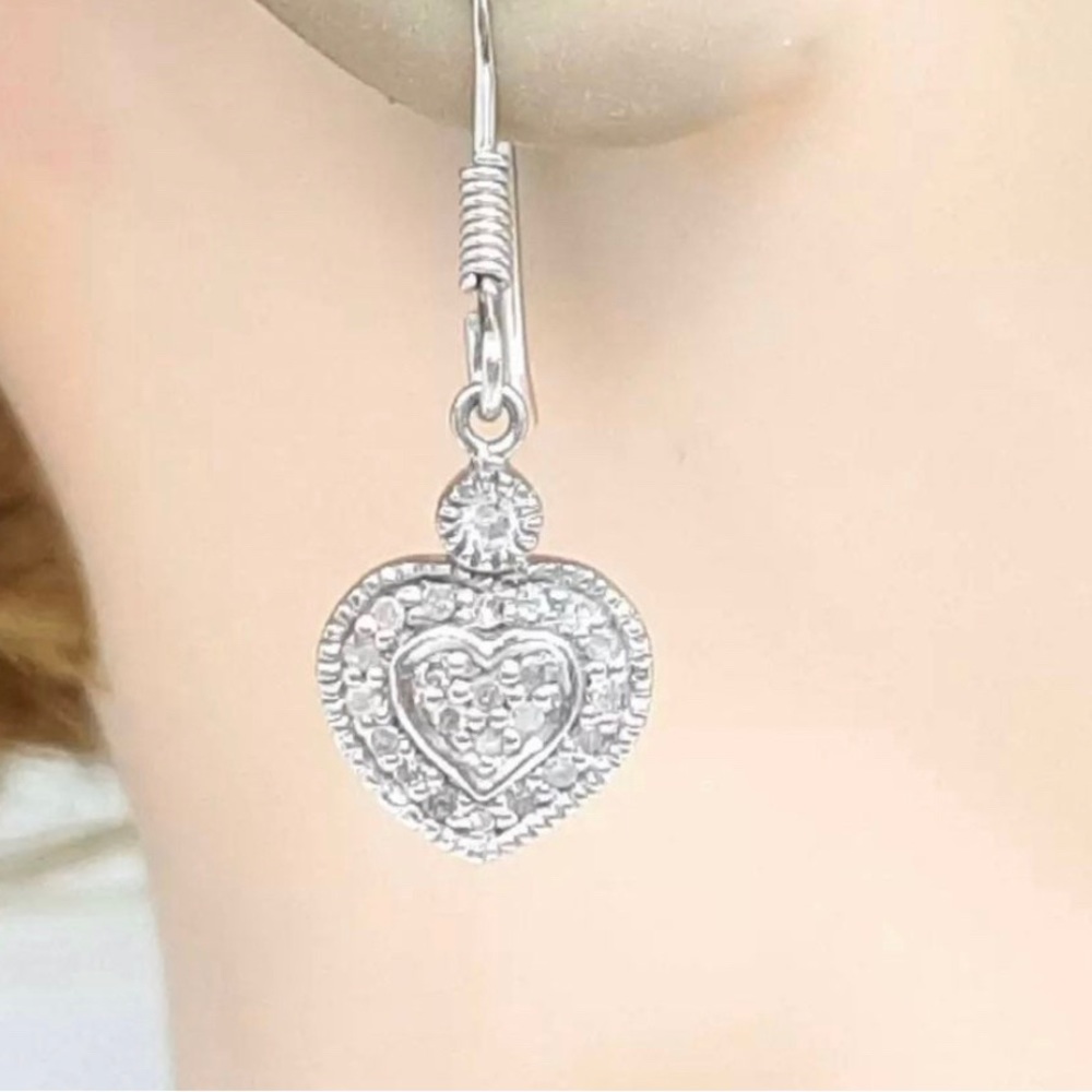 New Genuine .60ctw Diamonds Earrings .925 Sterling Silver!